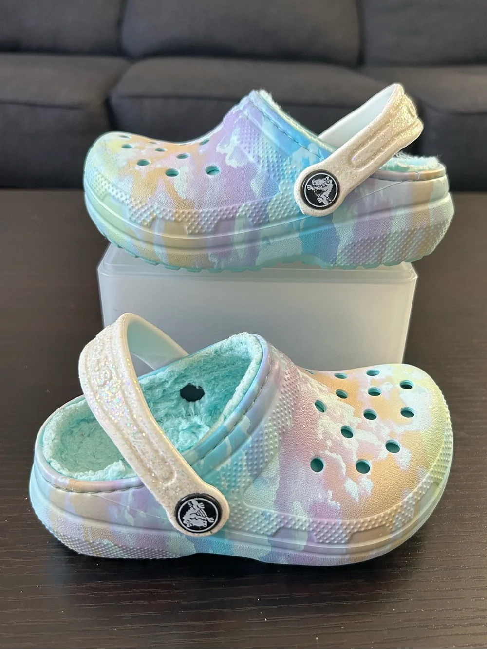 Crocs classic lined Kids Tie-Dye Fleece-Lined Clog - Blue/Purple/Pink